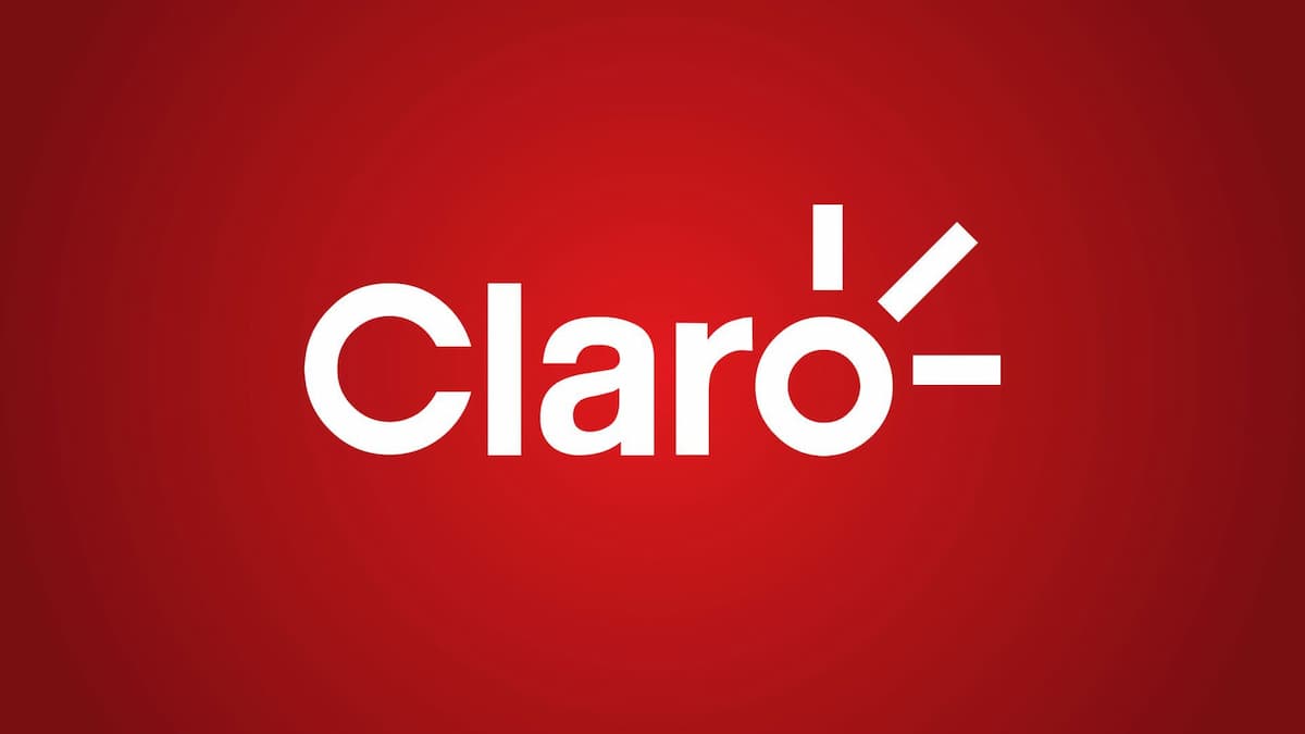 Logotipo de vclaro sobre fondo rojo